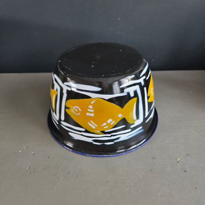 Bassine saladier en tôle émaillée vintage - Ref 1444