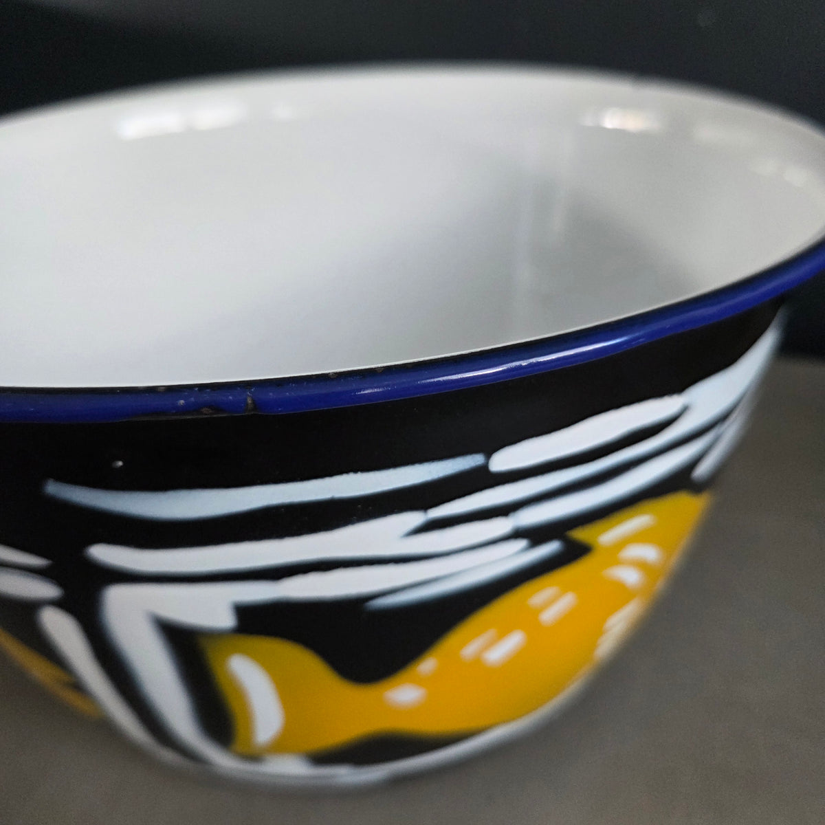 Bassine saladier en tôle émaillée vintage - Ref 1444