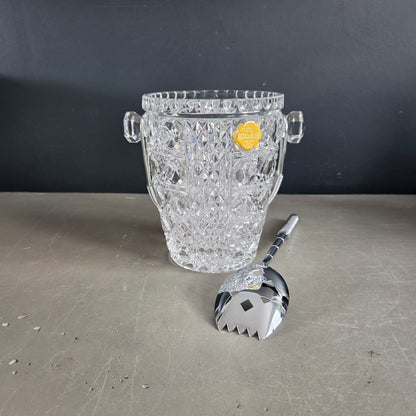 Seau à glace en cristal de Bavière avec cuillère à glaçons - Ref 1447