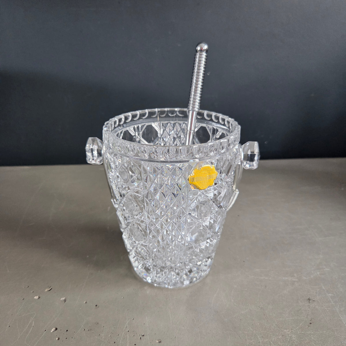 Seau à glace en cristal de Bavière avec cuillère à glaçons - Ref 1447
