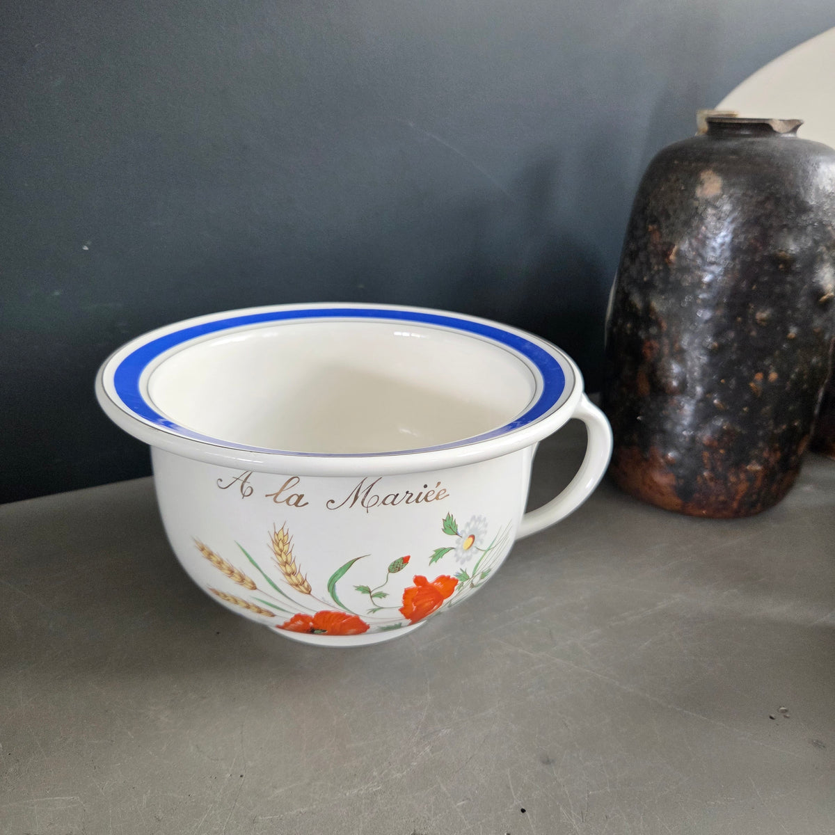 Ancien pot de chambre "À la Mariée" - Digoin & Sarreguemines - Vintage - Ref 1449