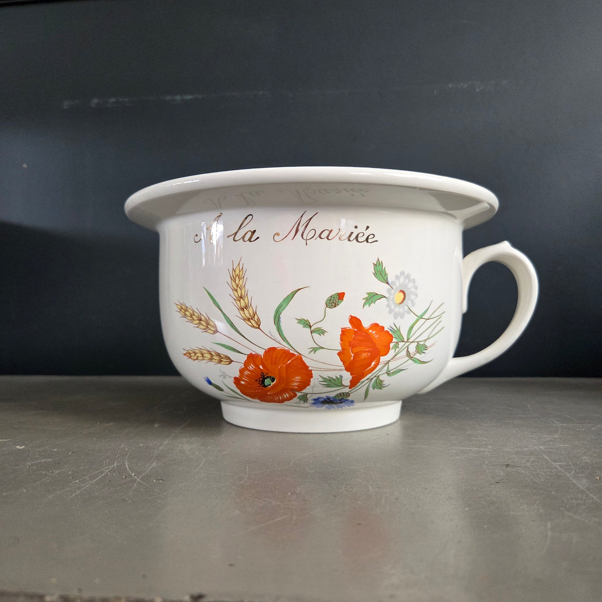 Ancien pot de chambre "À la Mariée" - Digoin & Sarreguemines - Vintage - Ref 1449