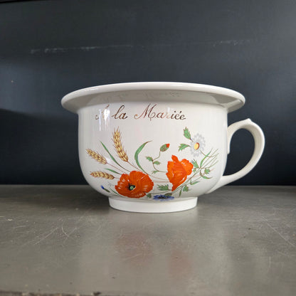 Ancien pot de chambre "À la Mariée" - Digoin & Sarreguemines - Vintage - Ref 1449