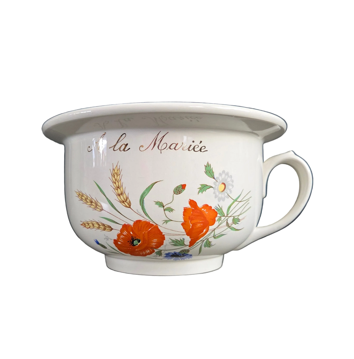 Ancien pot de chambre "À la Mariée" - Digoin & Sarreguemines - Vintage - Ref 1449