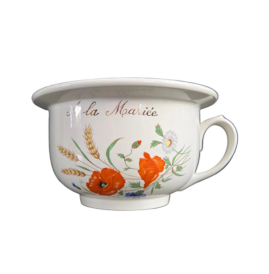 Ancien pot de chambre "À la Mariée" - Digoin & Sarreguemines - Vintage - Ref 1449