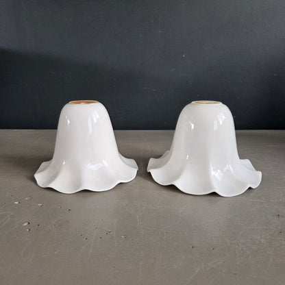 Paire d'abat-jour tulipe en porcelaine - Ref 1451