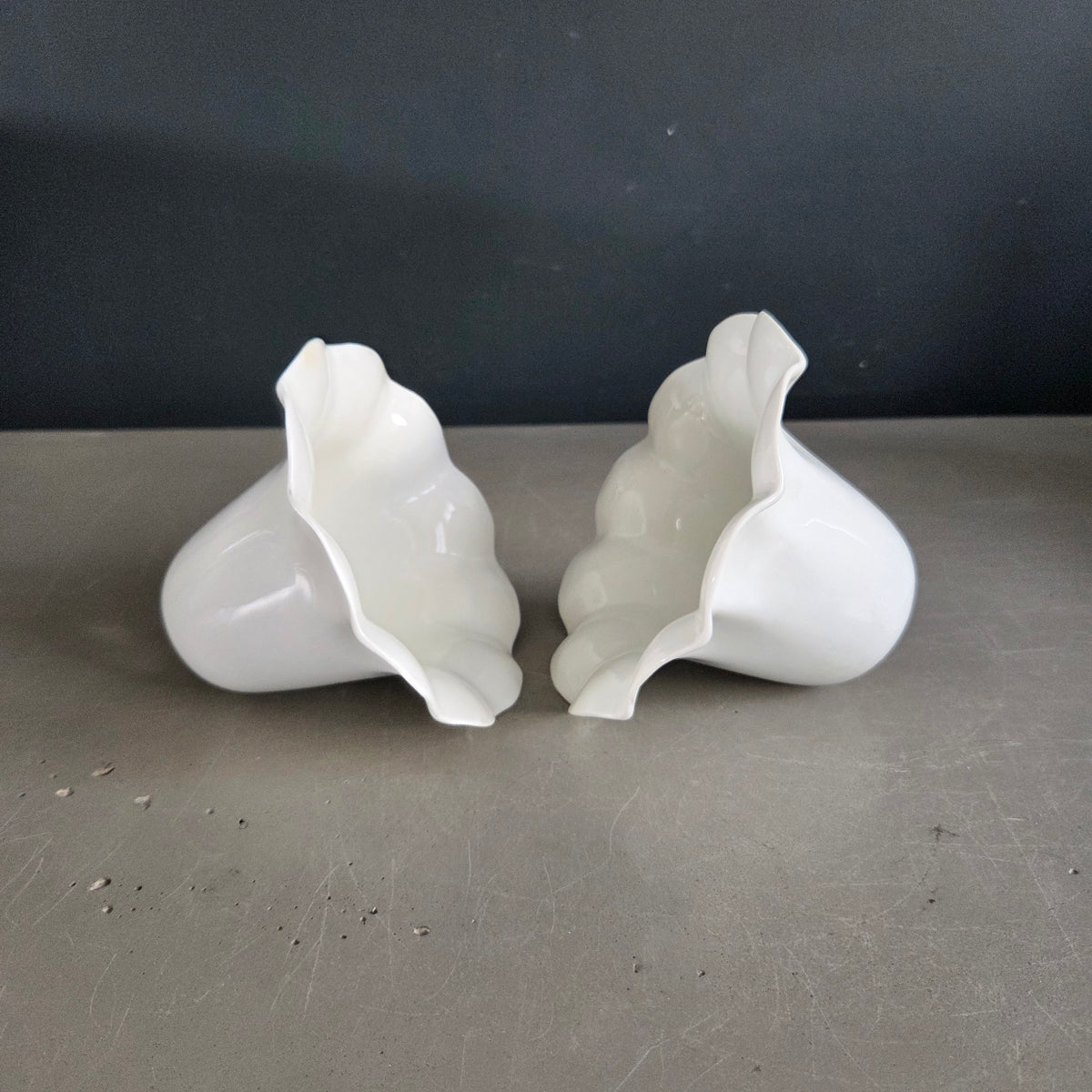 Paire d'abat-jour tulipe en porcelaine - Ref 1451