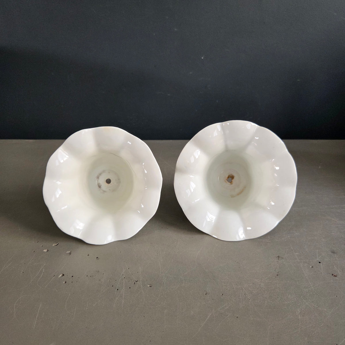 Paire d'abat-jour tulipe en porcelaine - Ref 1451