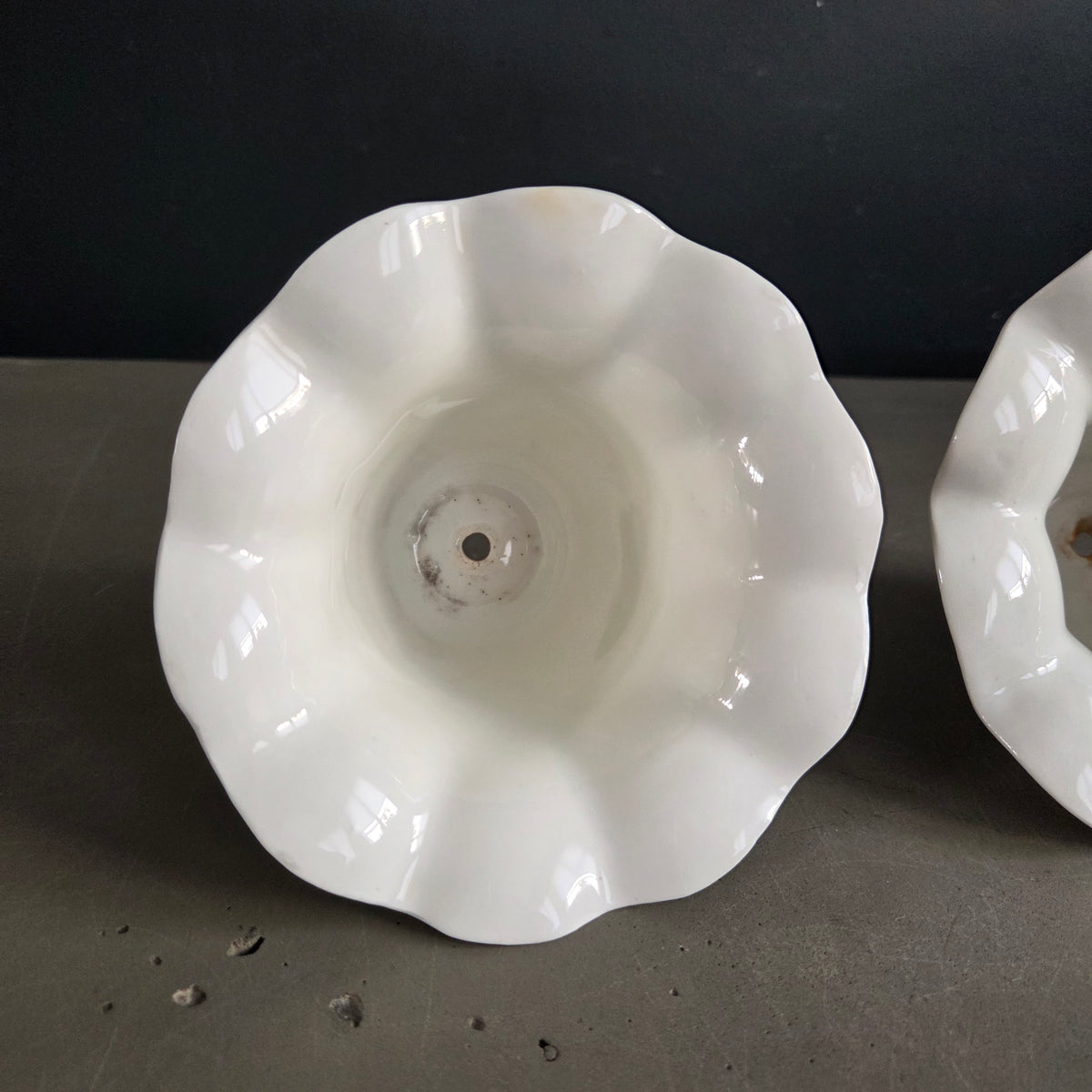 Paire d'abat-jour tulipe en porcelaine - Ref 1451