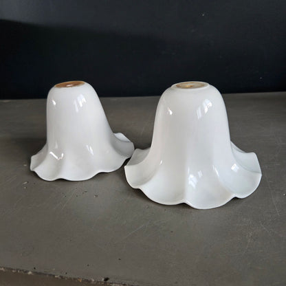 Paire d'abat-jour tulipe en porcelaine - Ref 1451
