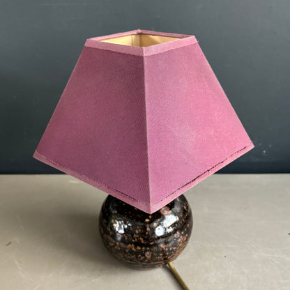 Lampe à pied en céramique et abat-jour pyramidal base carrée - Ref 1238
