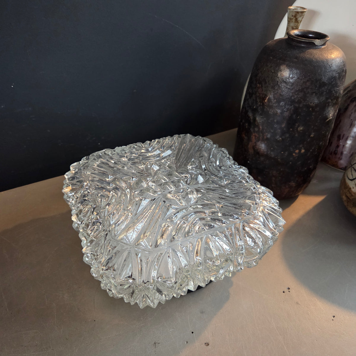 Plafonnier ou applique en verre moulé - Ref 1459