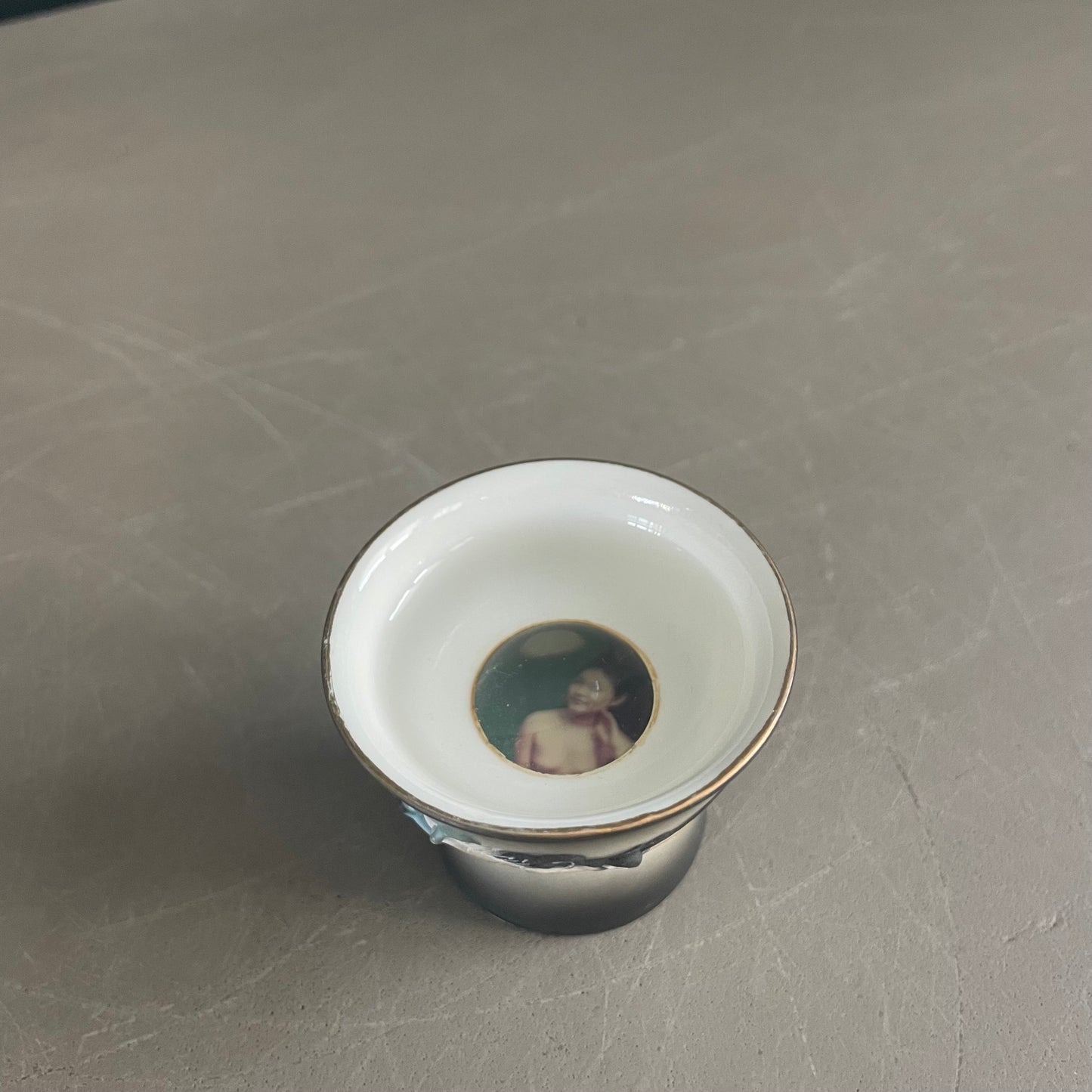 Service à saké en porcelaine – 6 tasses, bouteille et plateau - Ref 1123