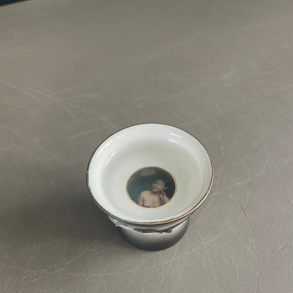 Service à saké en porcelaine – 6 tasses, bouteille et plateau - Ref 1123