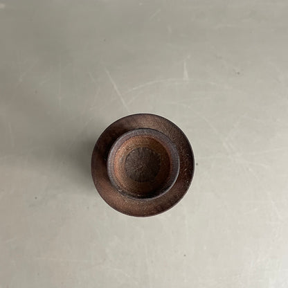Bougeoir en bois ciselé - 19,5cm - Ref 1172