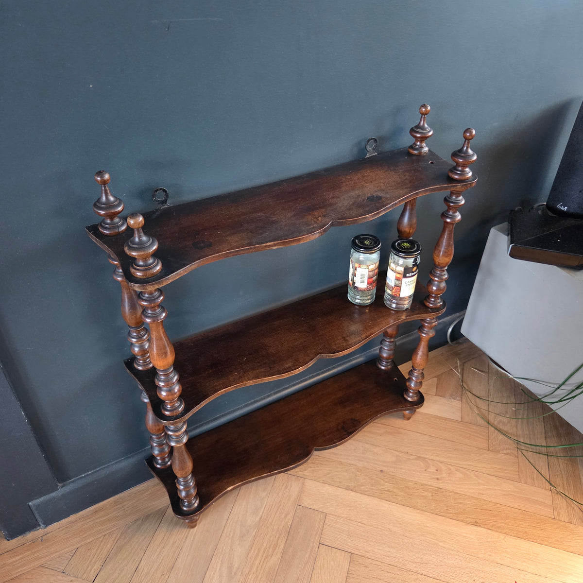 Étagère ancienne à suspendre/ poser en bois tourné - Ref 1464