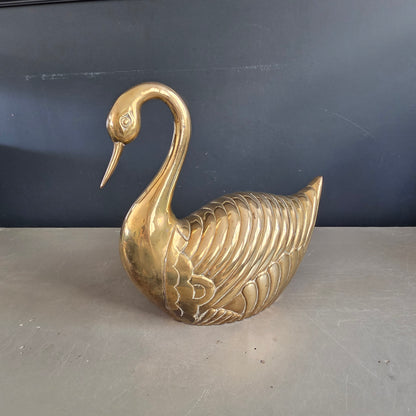 Grand cygne en laiton massif - 30cm - 2,8kg - Ref 1470