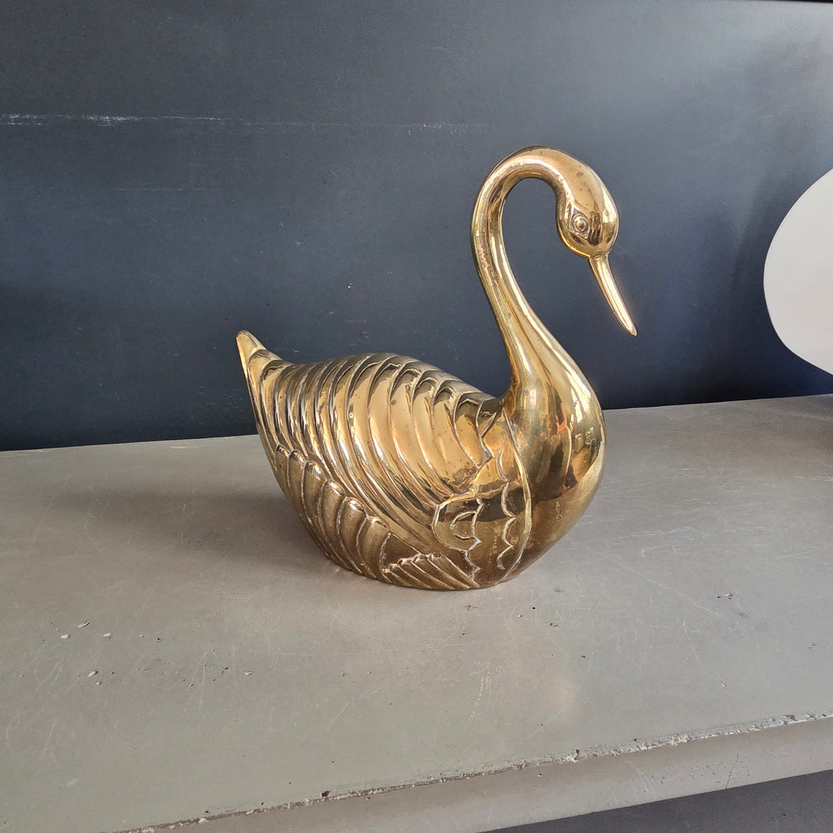 Grand cygne en laiton massif - 30cm - 2,8kg - Ref 1470
