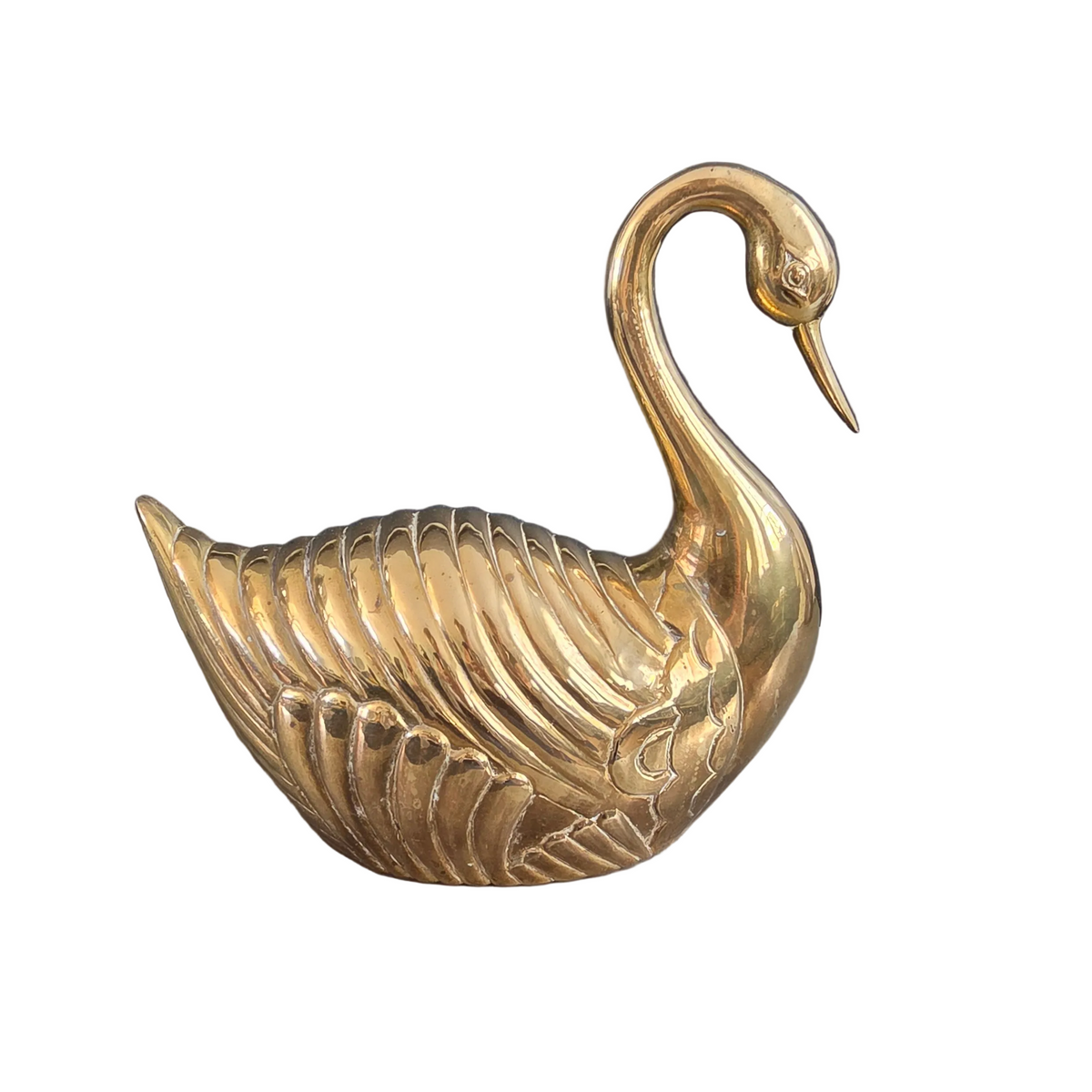 Grand cygne en laiton massif - 30cm - 2,8kg - Ref 1470