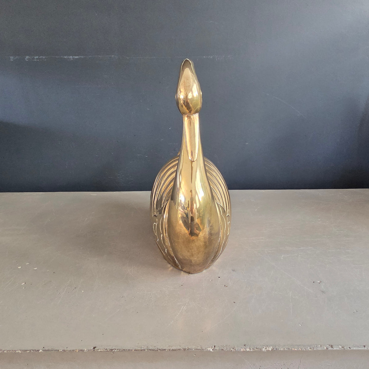 Grand cygne en laiton massif - 30cm - 2,8kg - Ref 1470