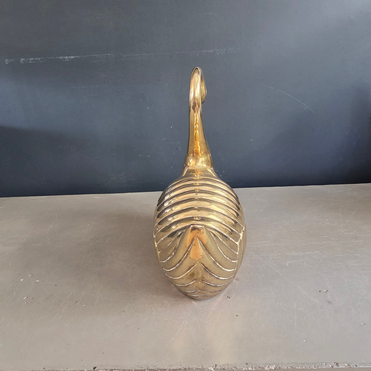 Grand cygne en laiton massif - 30cm - 2,8kg - Ref 1470