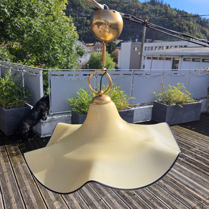 Grande suspension fazzoletto en verre de Murano – Italie années 70 – Ø 61 cm - Ref 1478