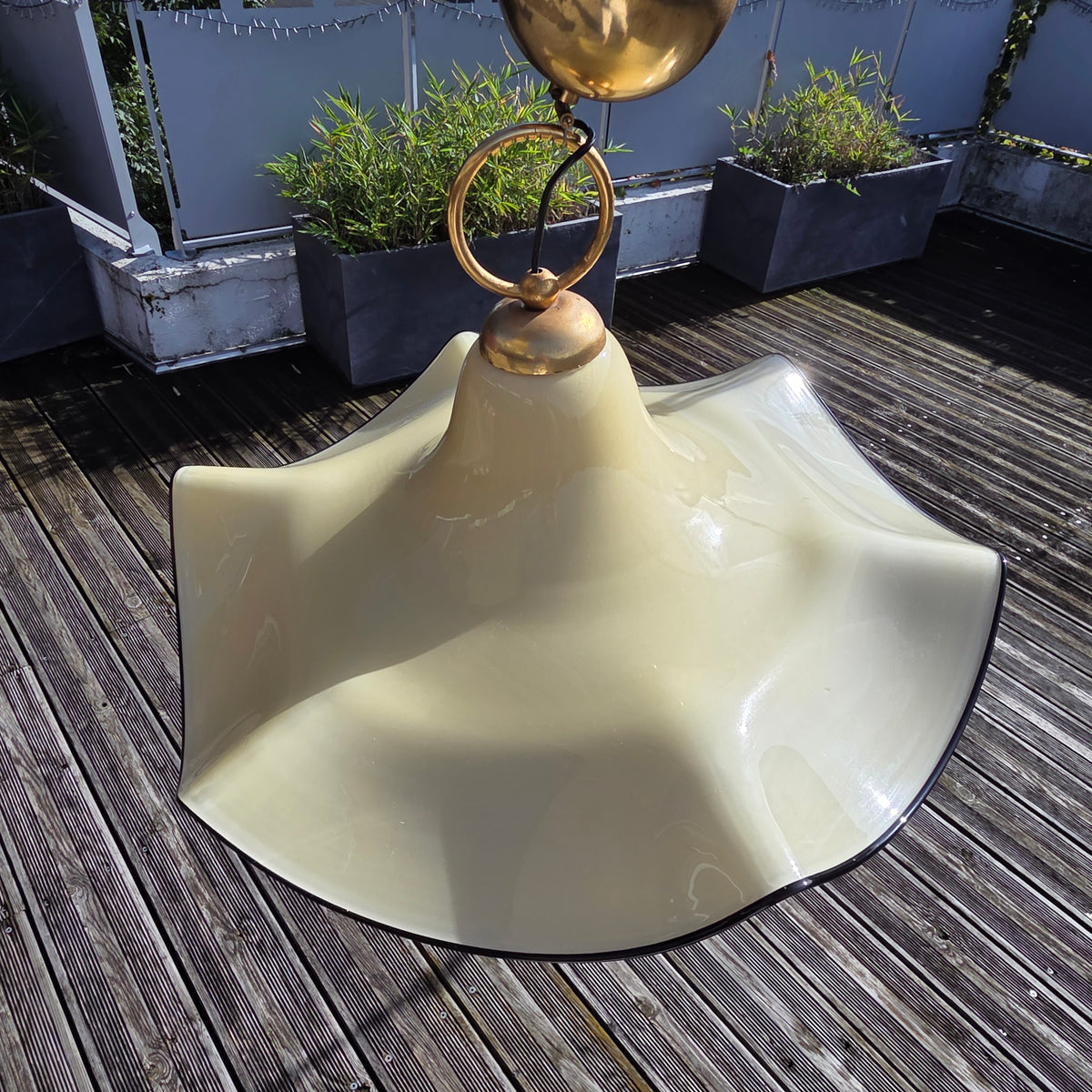 Grande suspension fazzoletto en verre de Murano – Italie années 70 – Ø 61 cm - Ref 1478