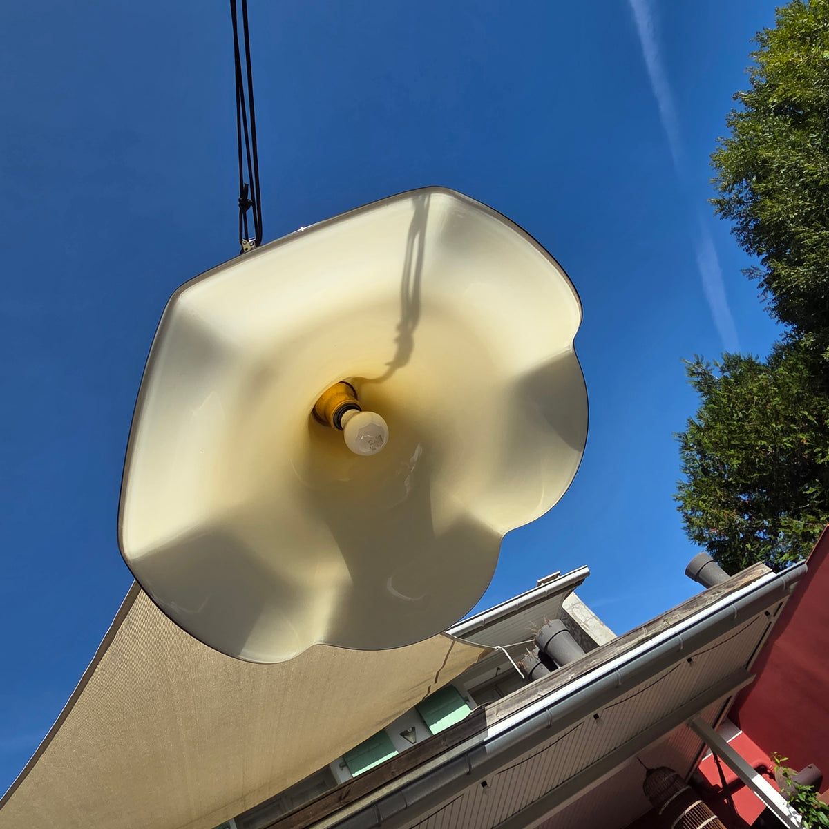 Grande suspension fazzoletto en verre de Murano – Italie années 70 – Ø 61 cm - Ref 1478