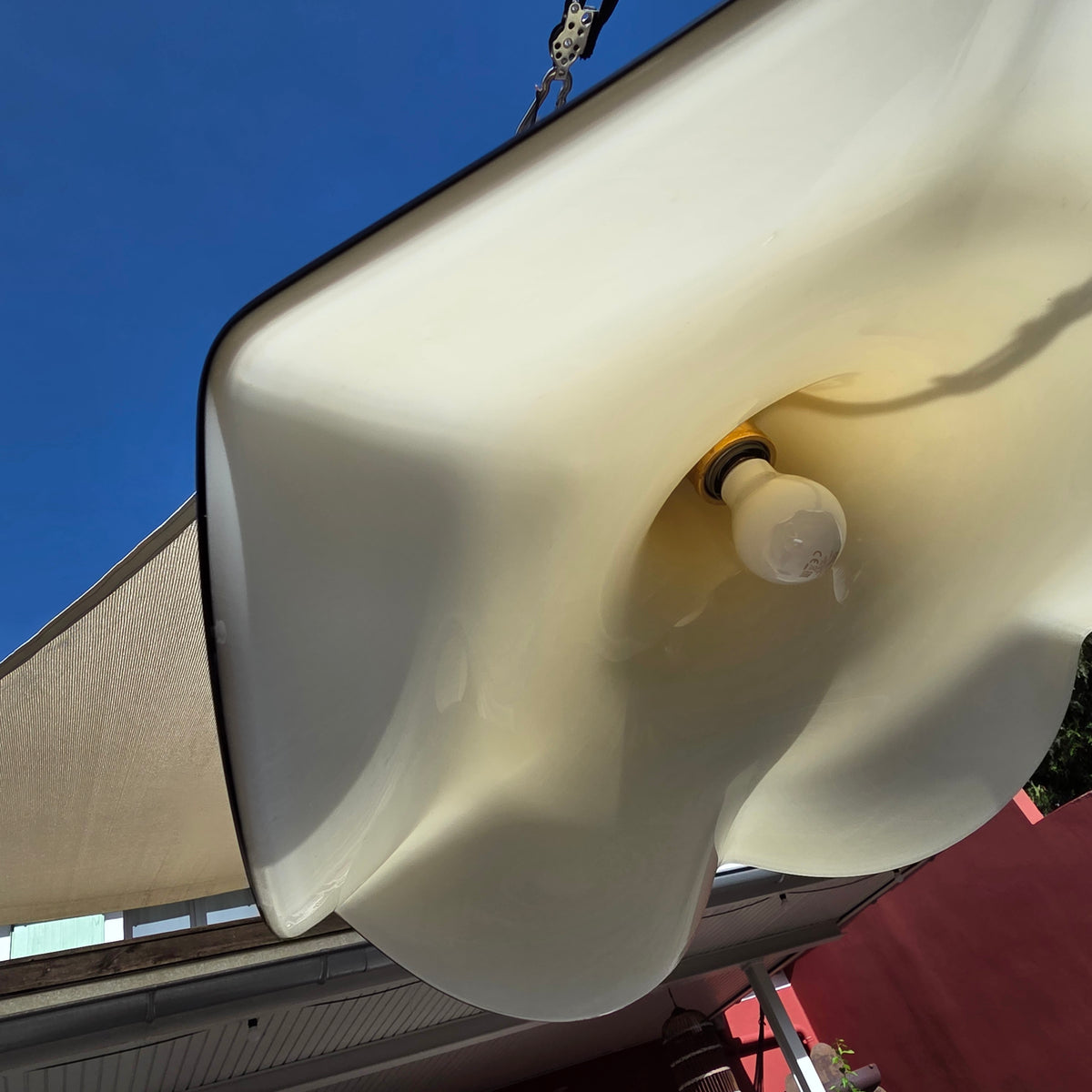 Grande suspension fazzoletto en verre de Murano – Italie années 70 – Ø 61 cm - Ref 1478