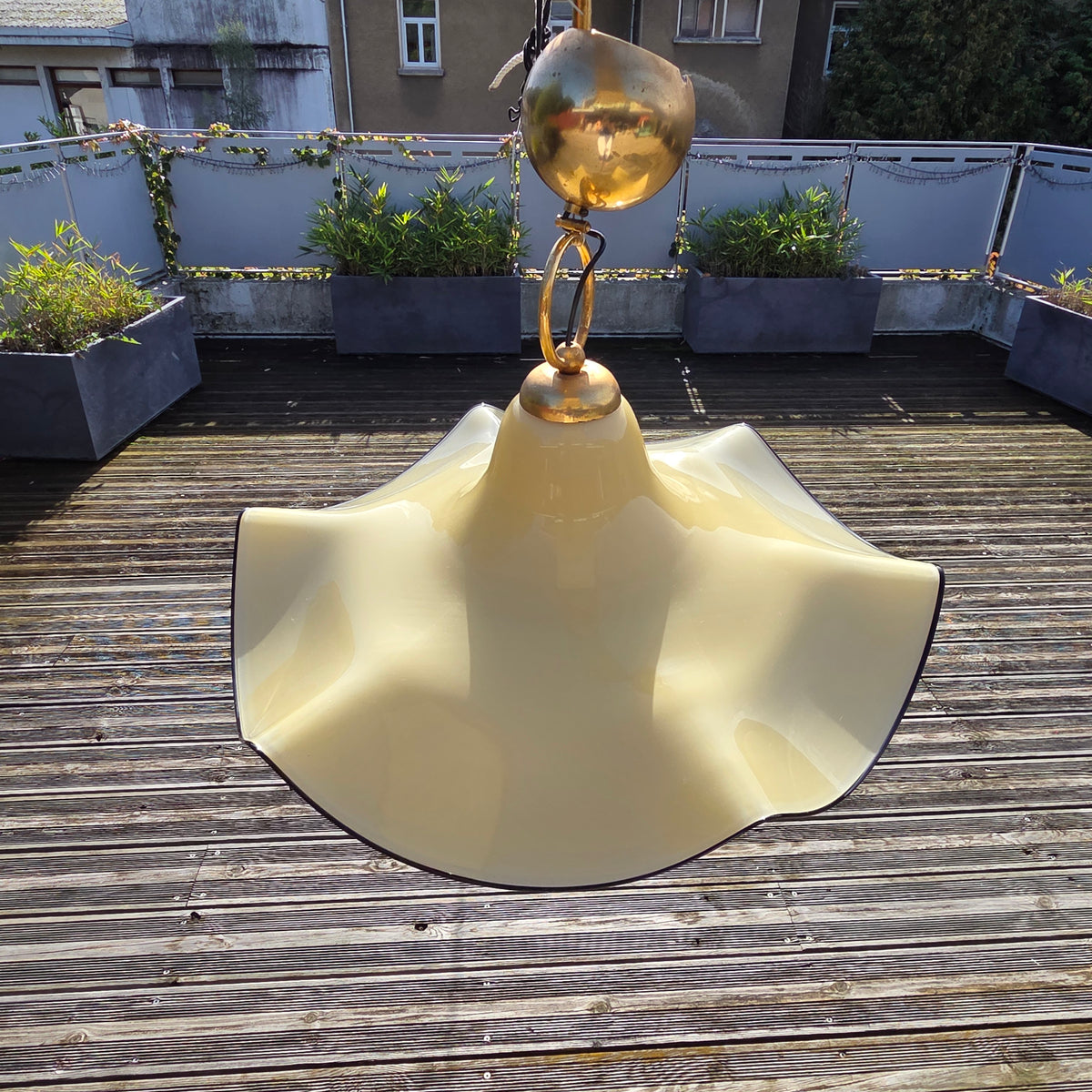Grande suspension fazzoletto en verre de Murano – Italie années 70 – Ø 61 cm - Ref 1478