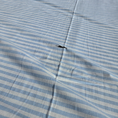 Pièce de tissu rayé bleu layette - Drap ancien 265x165cm - Ref 1479