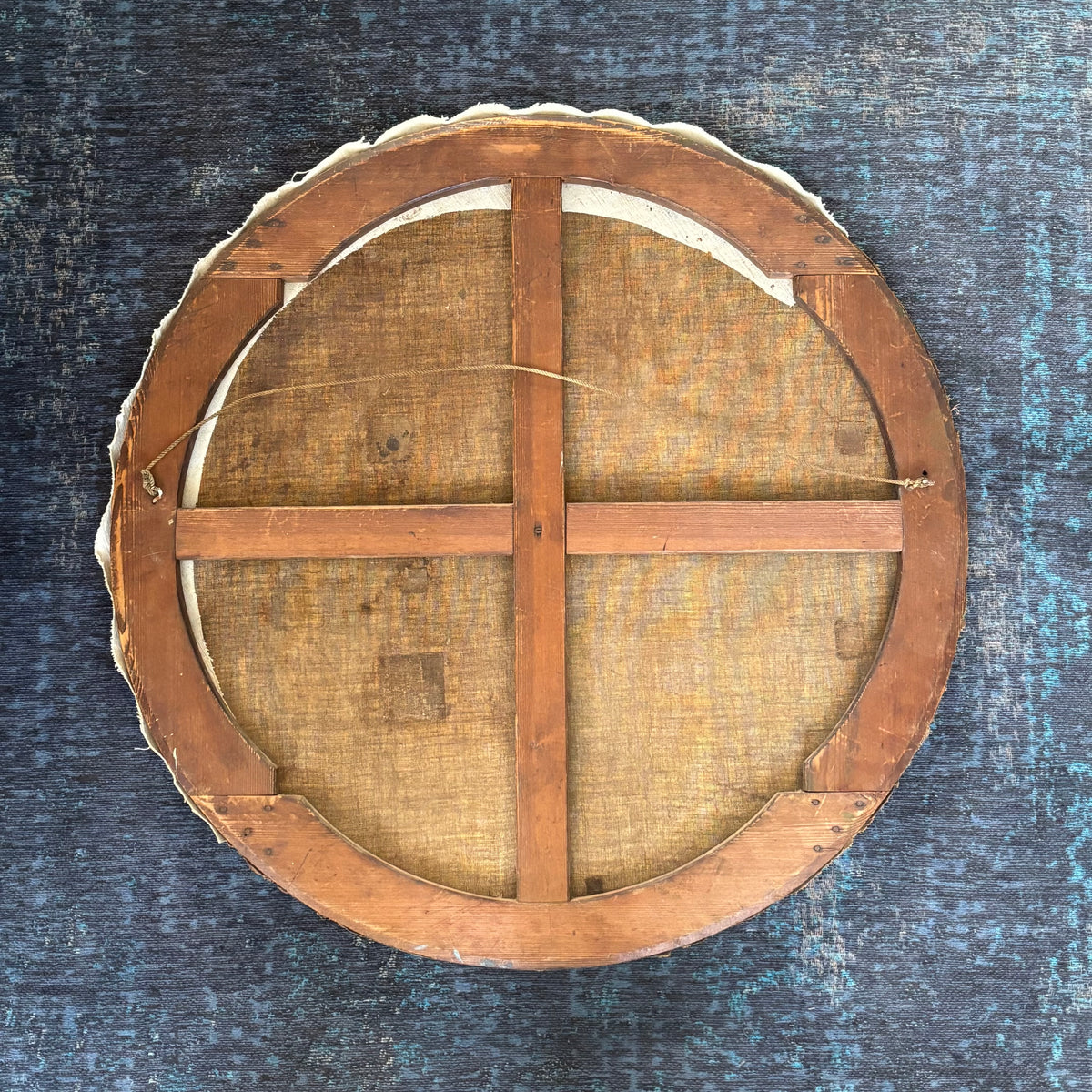 Tableau rond ancien à l’huile - Ref 1318