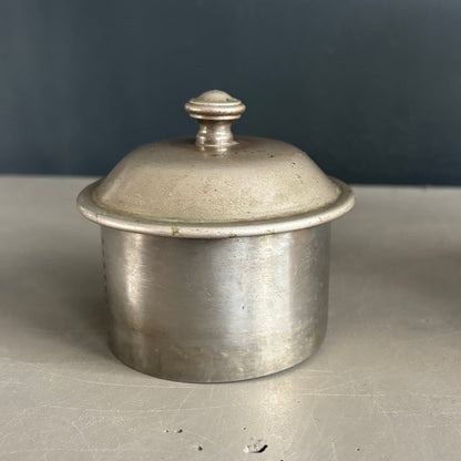 Théière ancienne en faïence et couvercle-filtre en étain - Ref 1250