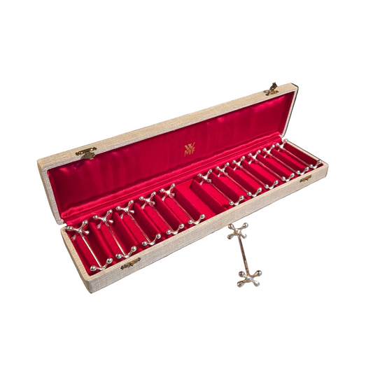 Ensemble de 12 porte-couteaux WMF en laiton argenté - Ref 1482