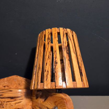 Applique double en bois échauffé et liège - Années 70 - Ref 1485