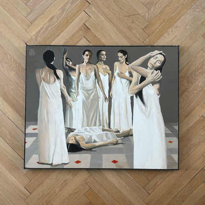 Tableau de Pina Bausch par J Van Hardind - 2003 - Huile sur toile - Ref 1336