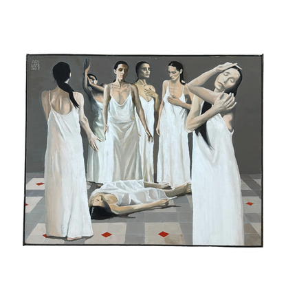 Tableau de Pina Bausch par J Van Hardind - 2003 - Huile sur toile - Ref 1336