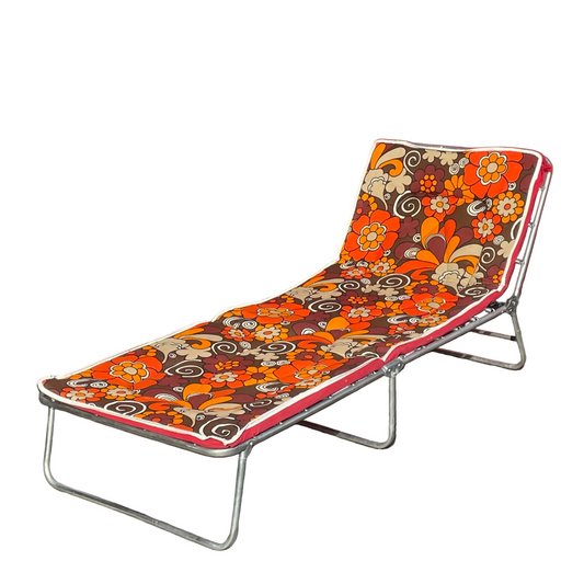 Lit de camp vintage à fleurs- Ref 924