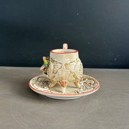 Tasse à café avec soucoupe de Capodimonte, Italie, années 50 - Ref 1215