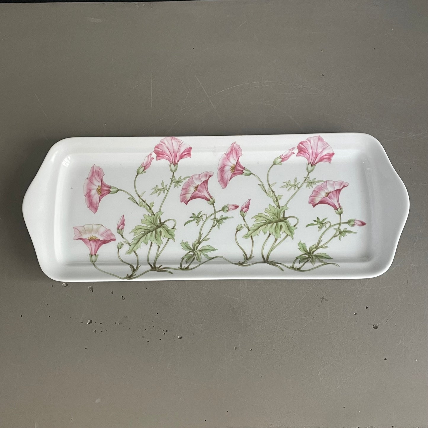 Lot de 2 plats en porcelaine Pillivuyt motif Liserons - Ref 1135