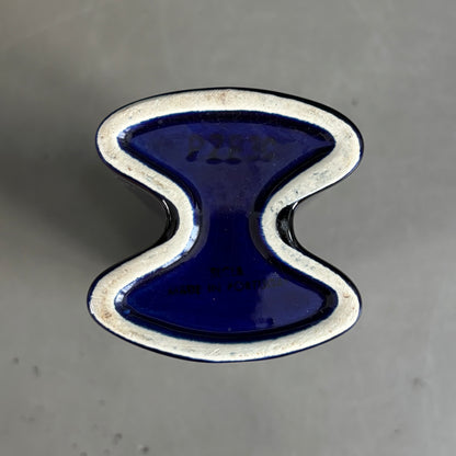Vase vintage en céramique émaillée bleue Klein - Ref 1278