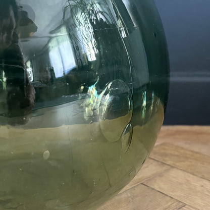 Dame-jeanne ancienne en verre vert - Ref 1307