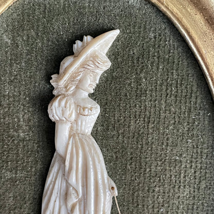 Paire de tableaux miniatures sculptures en os - Ref 1078