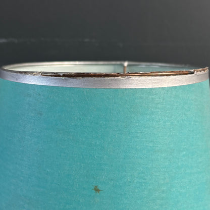 Lampe de table en métal chromé et turquoise - Ref 1305