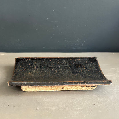 Paire de plats à sushis en céramique artisanale- Wabi-sabi - Ref 1229