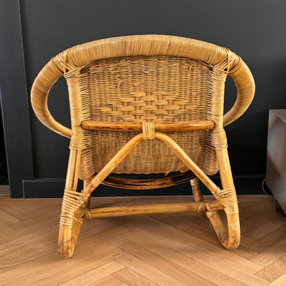 Fauteuil enfant en bambou et rotin - Ref 1379