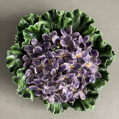 Grande fleur d’hortensia en barbotine de porcelaine - Ref 1161