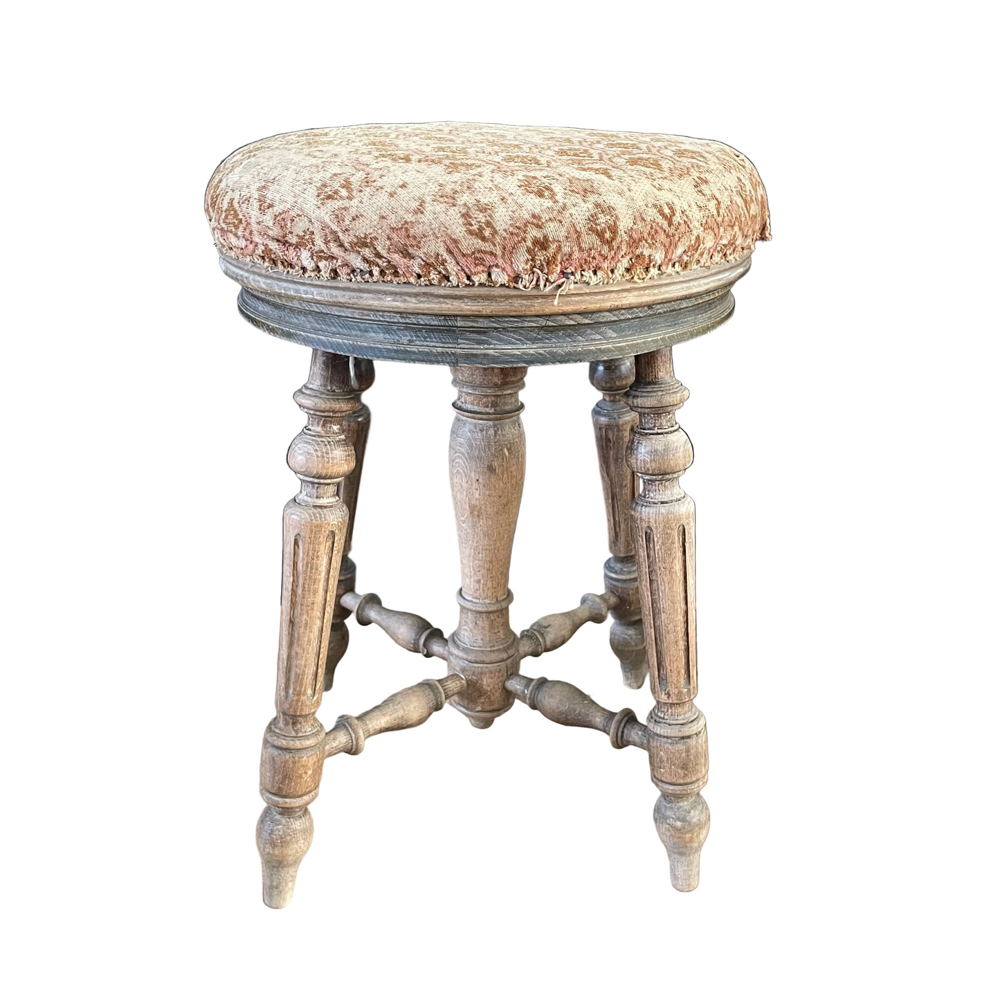 Tabouret de piano ancien en bois tourné - Ref 1059