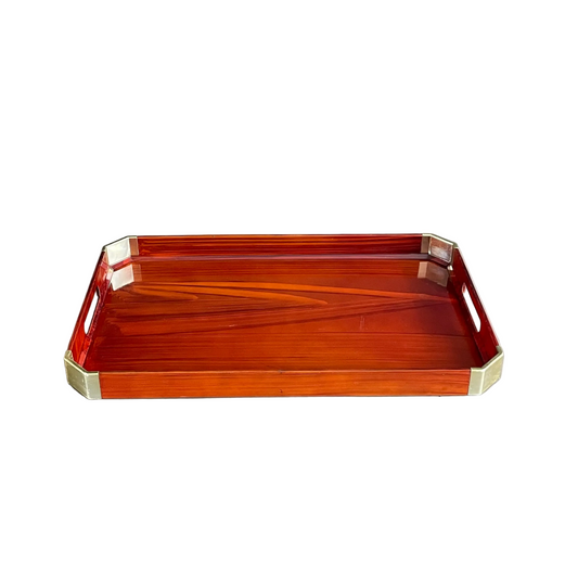 Plateau japonais en plastique façon bois - Ref 1195