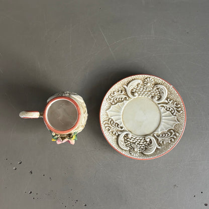 Tasse à café avec soucoupe de Capodimonte, Italie, années 50 - Ref 1215